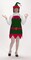 The Costume Center Green and Red Christmas Elf Apron and Hat with Gold Pom Pom – One Size Fits Most